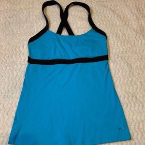 Blue/Teal racer back active tank